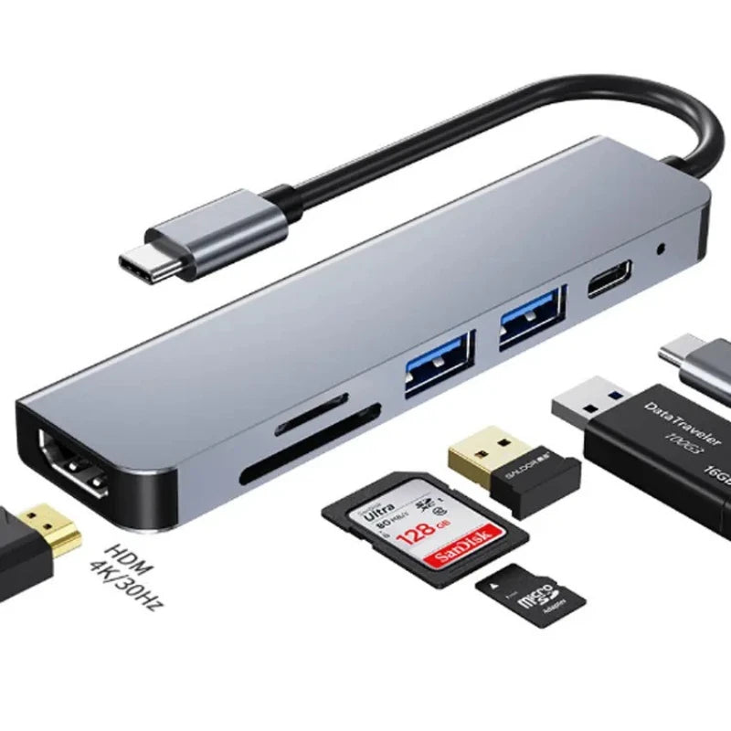 USB C Hub to 4K HDMI-Compatible USB 3.0 2.0 Type C PD Charging Dock for MacBook iPad Samsung S10 Dex TV Mouse Keyboard U Disk