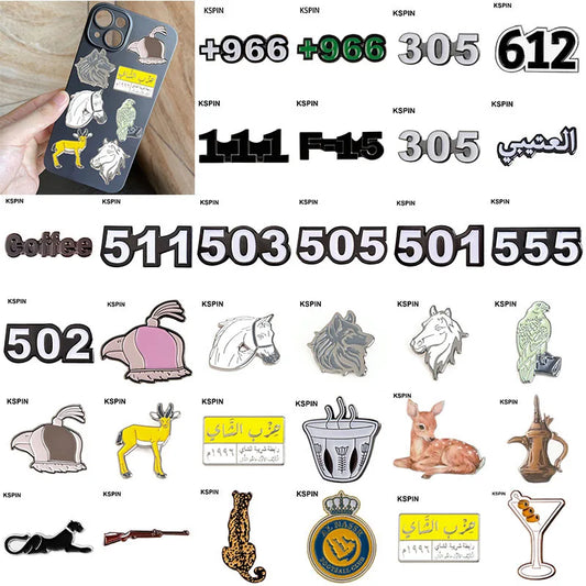 Saudi Arabia Mobile Phone 3M Sticker Badge Metal Pin Broooches Pins