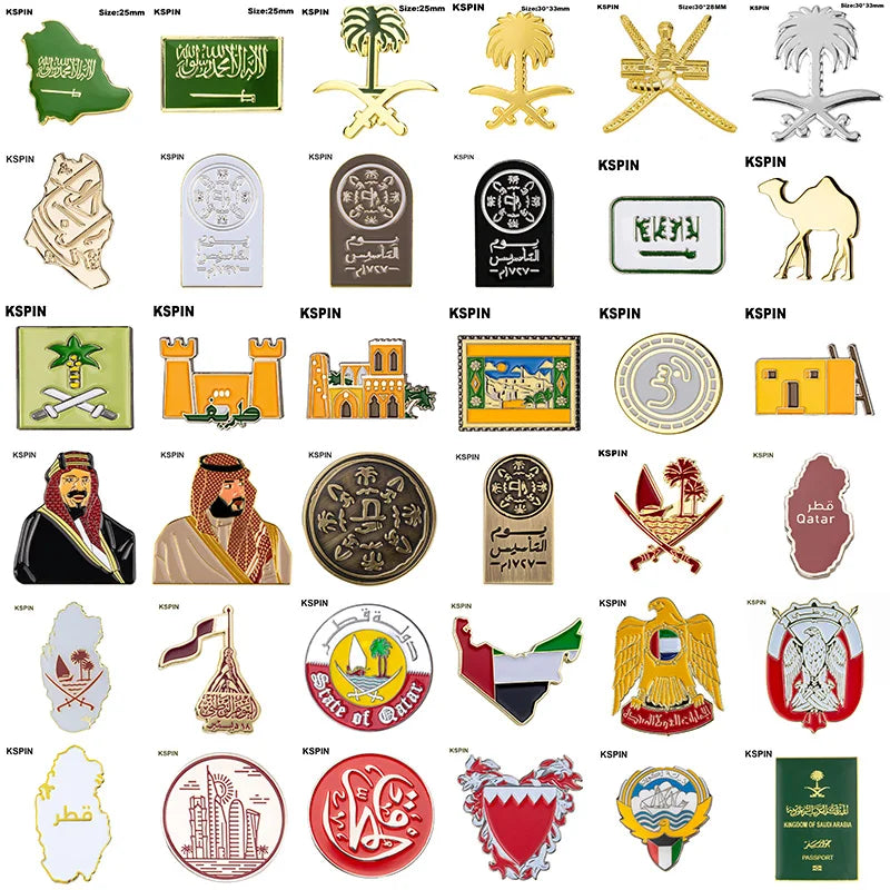 Saudi Arabia Mobile Phone 3M Sticker Badge Metal Pin Broooches Pins