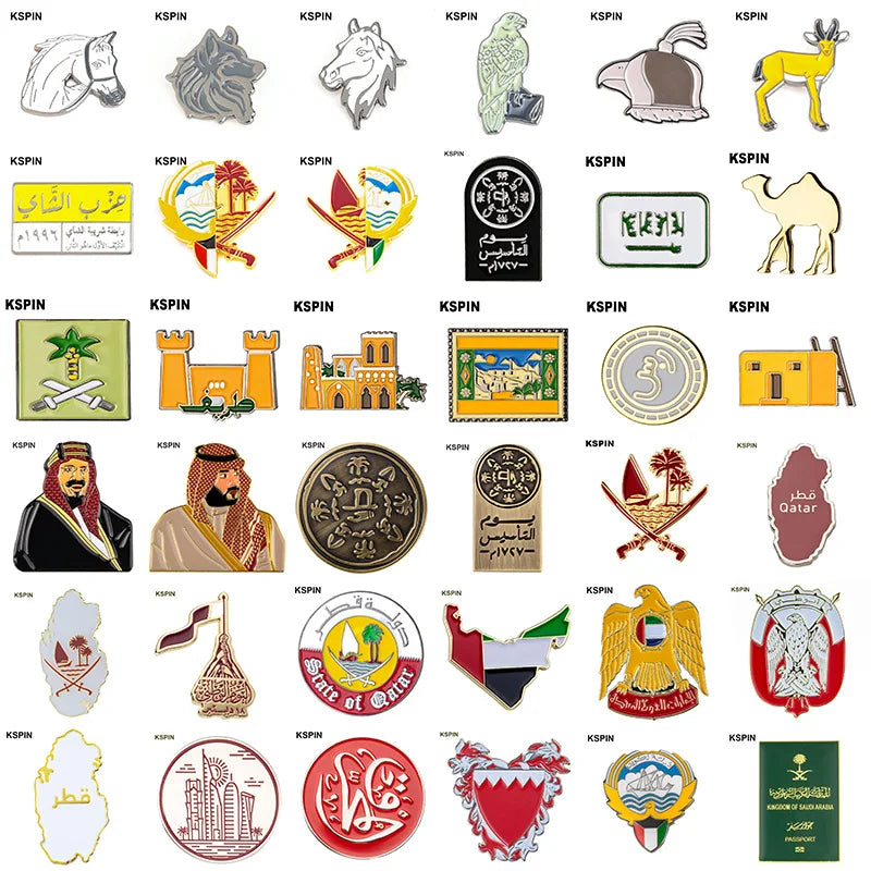 Saudi Arabia Mobile Phone 3M Sticker Badge Metal Pin Broooches Pins