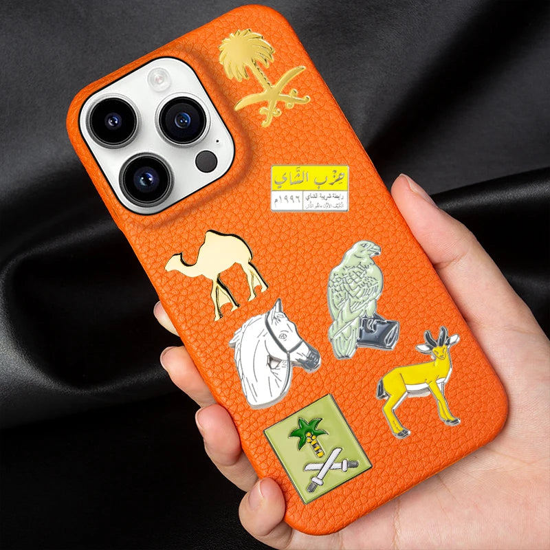Saudi Arabia Mobile Phone 3M Sticker Badge Metal Pin Broooches Pins